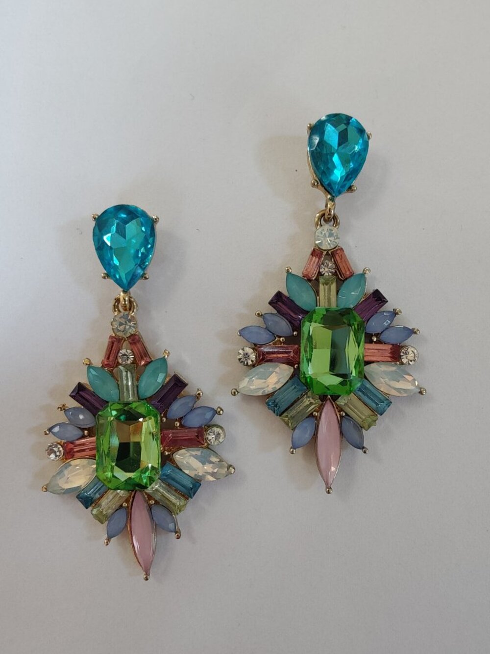 Bright & Colorful! Teal, Pink, Green, Blue Drop Earrings, Betsey Johnson